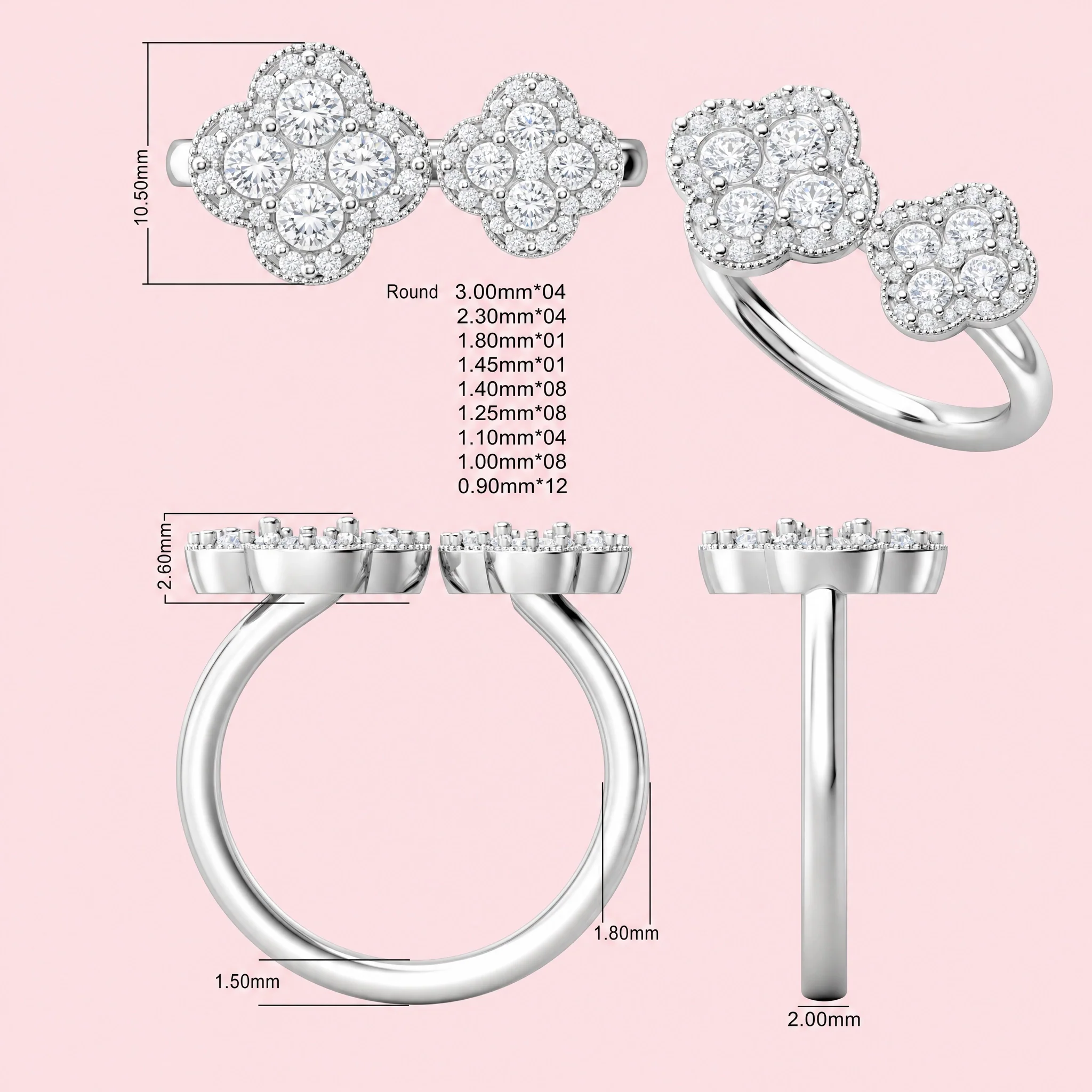 2-Stone Blossom Ring - Image 4