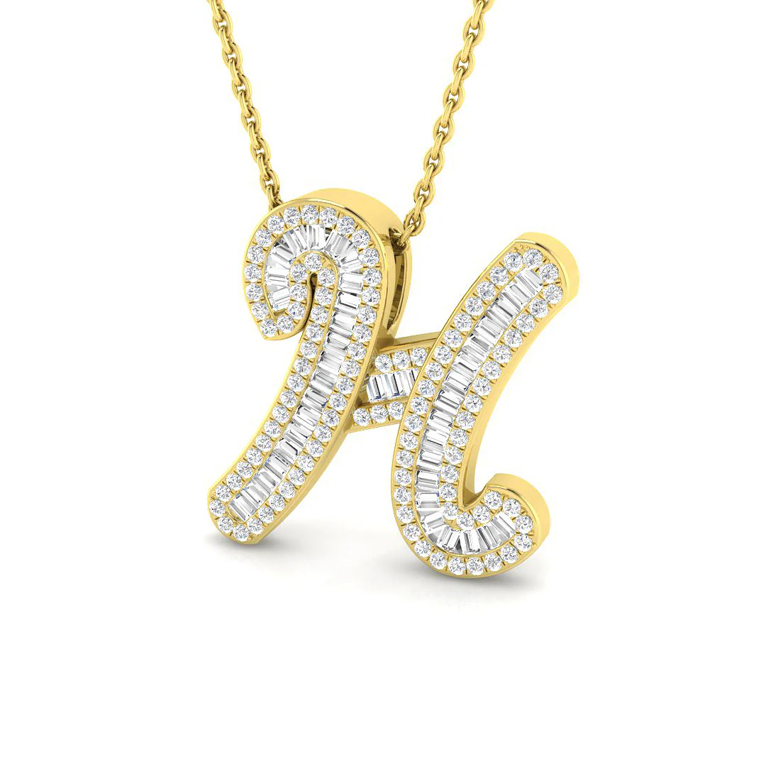 Classic Diamond Baguette Initial - Image 9