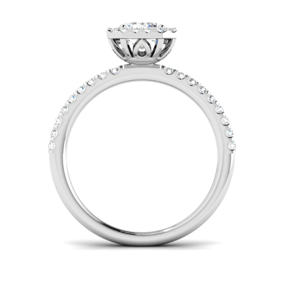 Emerald Halo Diamond Ring - Image 4