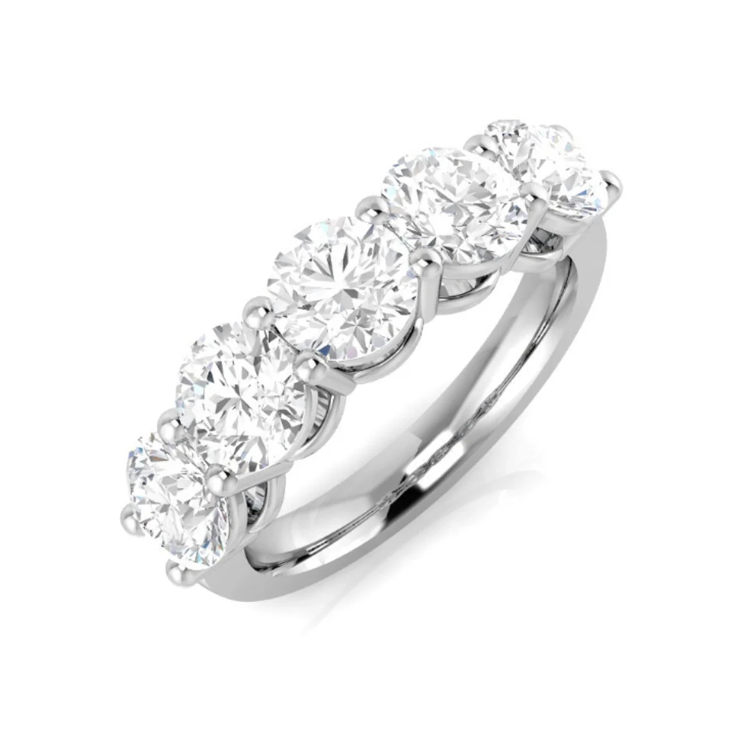 Five Stone Half Eternity Diamond Ring - Image 3