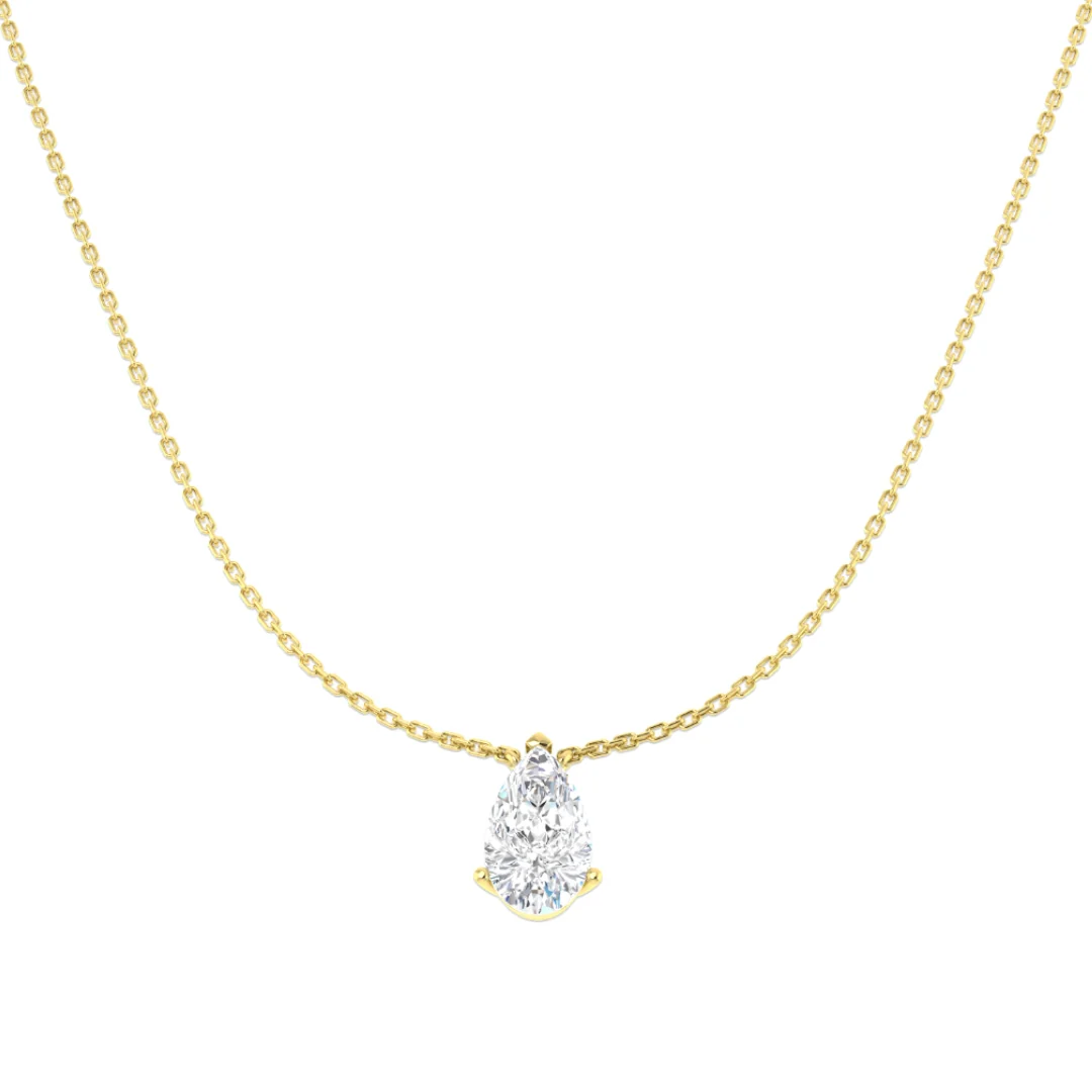 Pear Solitaire Diamond Necklace - Image 3
