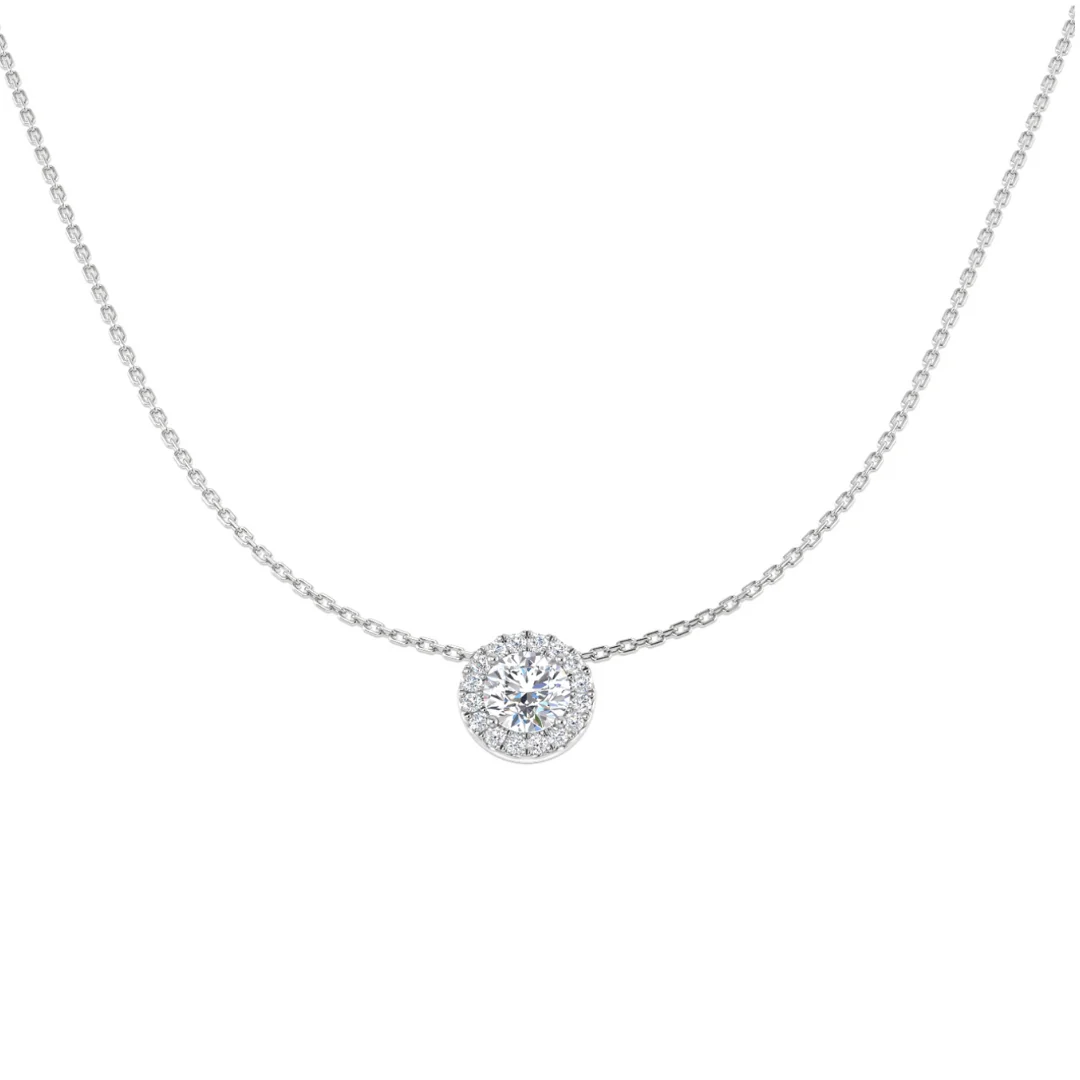 Round Halo Necklace