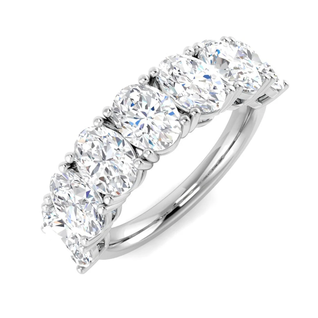 Seven Stone Oval Half Eternity Ring