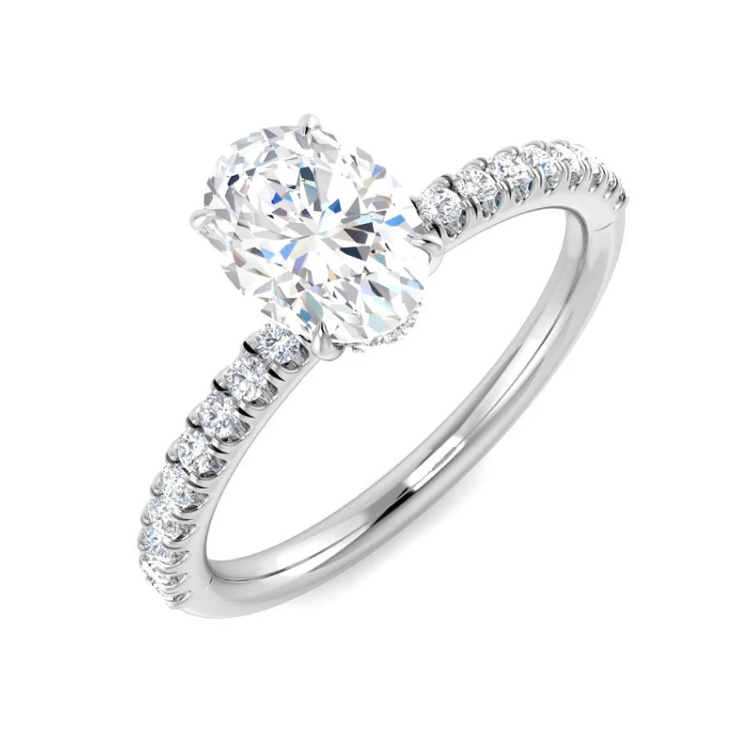 Solitaire Ring with Diamond Band - Image 7