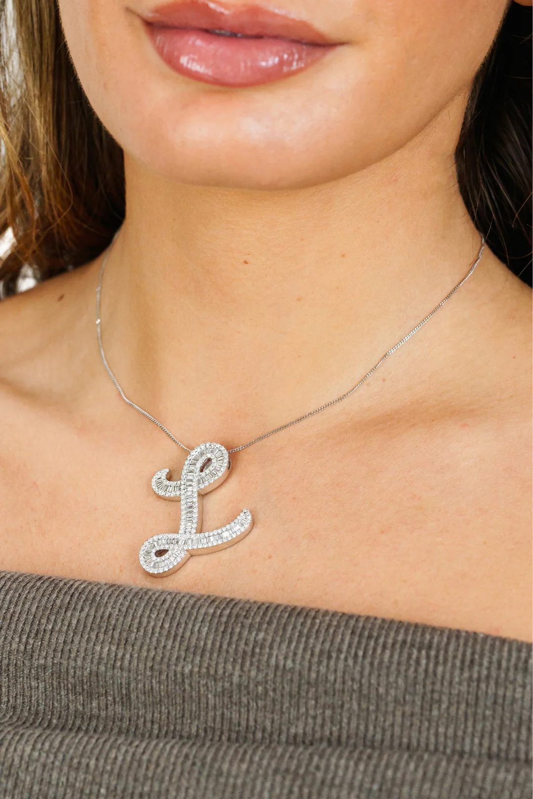 Classic Diamond Baguette Initial - Image 3