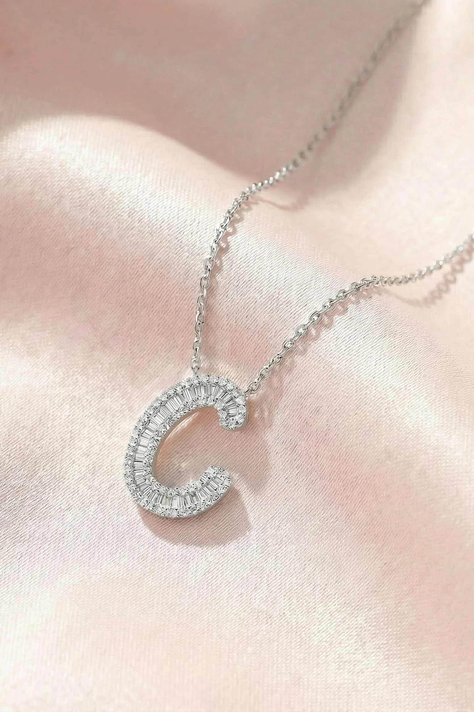 Classic Diamond Baguette Initial - Image 4