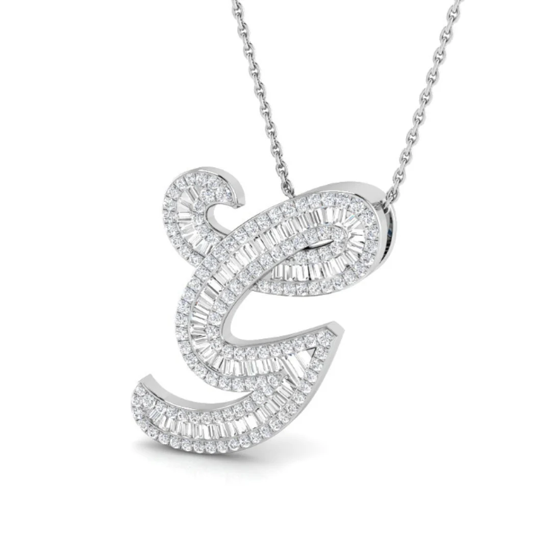 Classic Diamond Baguette Initial - Image 56