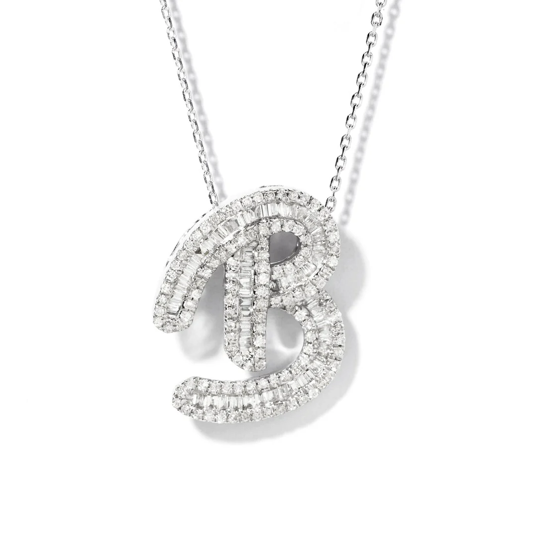 Classic Diamond Baguette Initial - Image 6