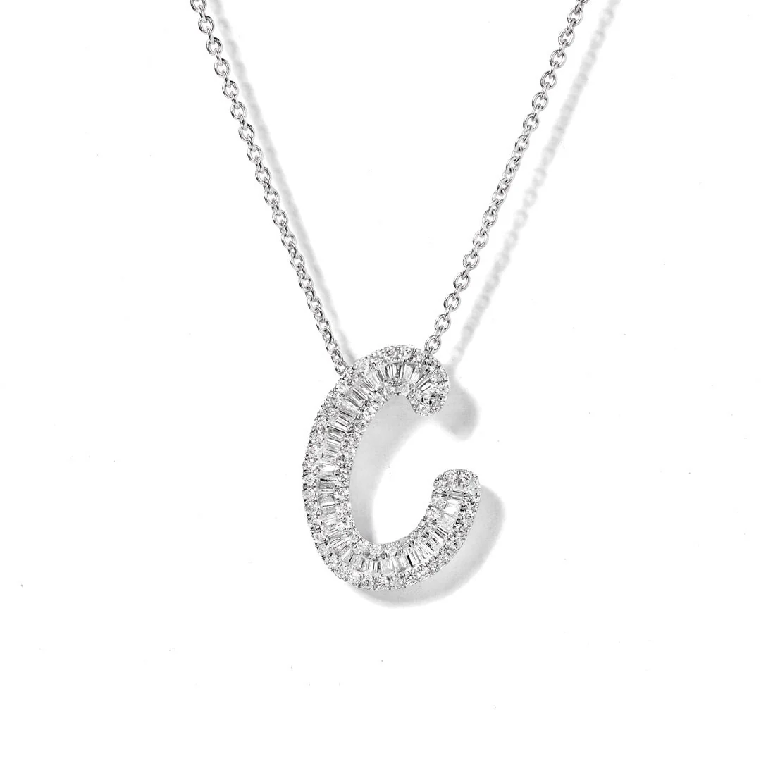 Classic Diamond Baguette Initial - Image 7
